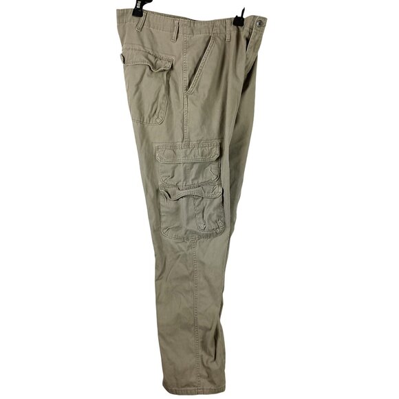 Wrangler Mens Double Utility Cargo Pants Size 34 x 30 Khaki Outdoor Workwear - Picture 5 of 11